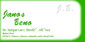 janos beno business card